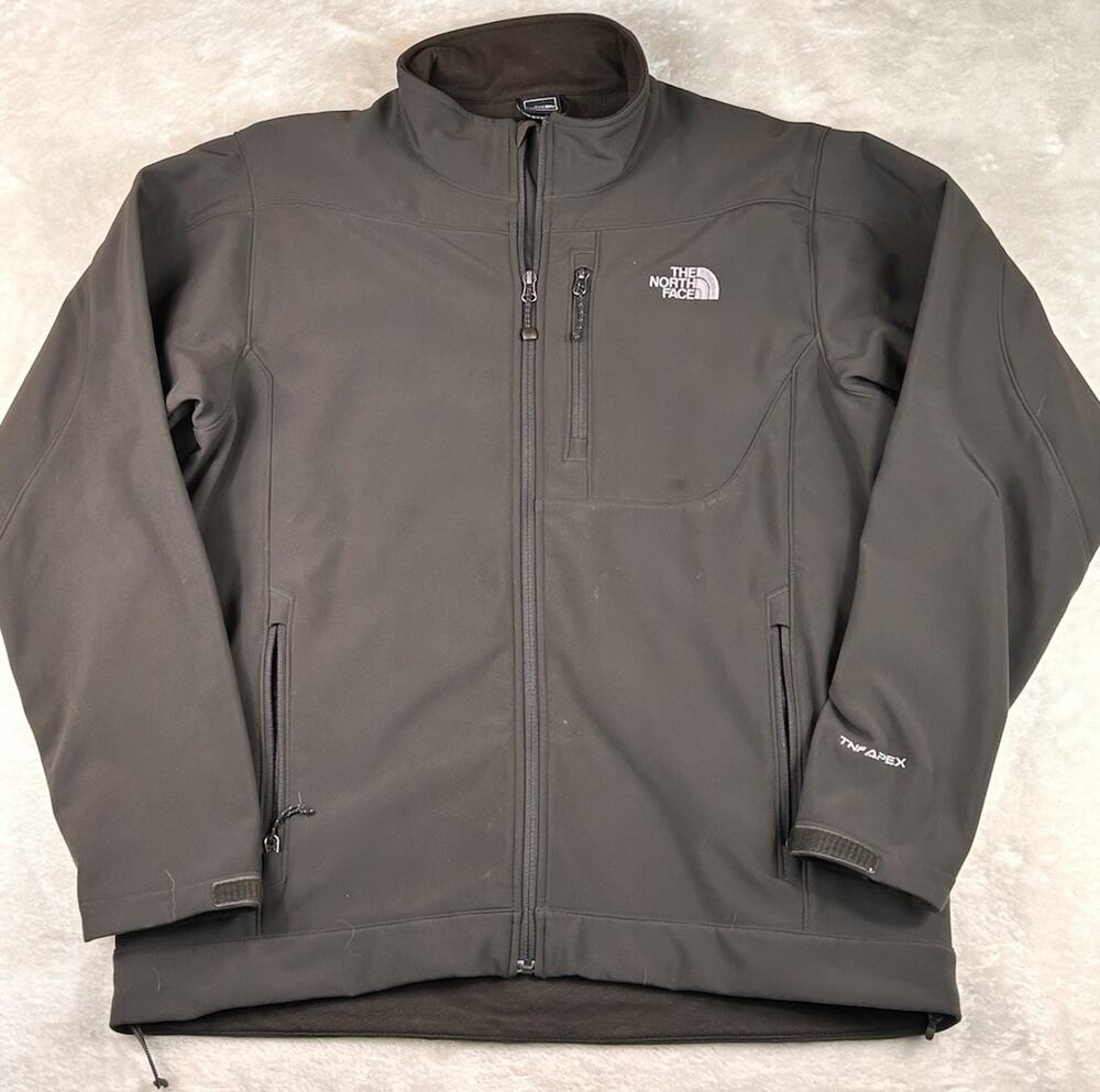 The North Face TNF Apex Jacket Mens Sz XL Brown Softshell Polyester Mock Neck